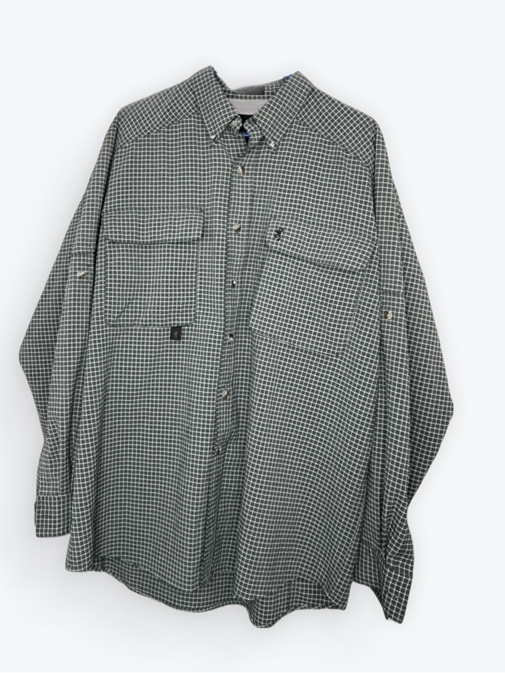 Browning Green and Cream Plaid Outdoor Shirt